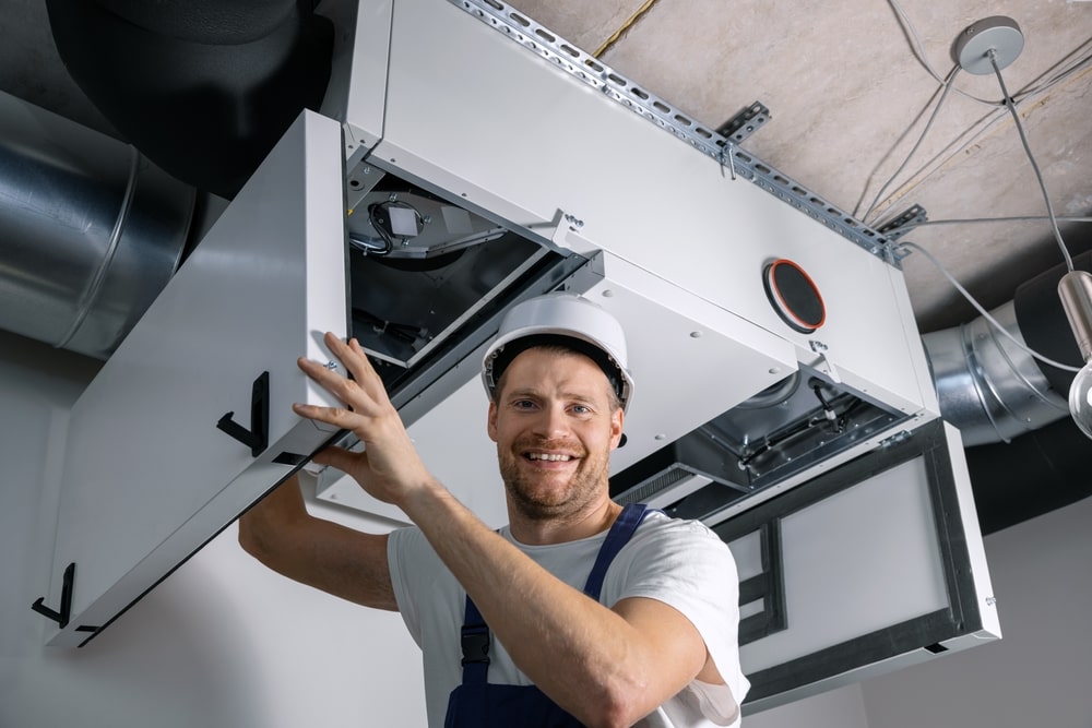 commercial hvac worker